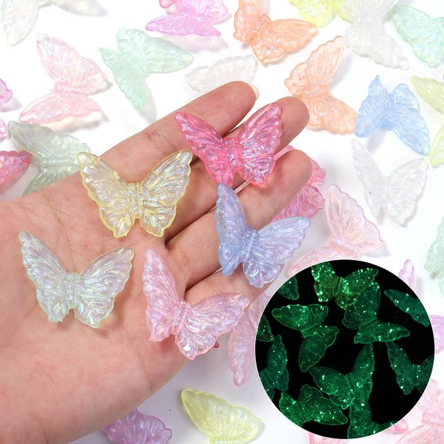 Xinyao Perlen Charms, Schmetterling, Acryl, Nachtleuchtend - Bild 1