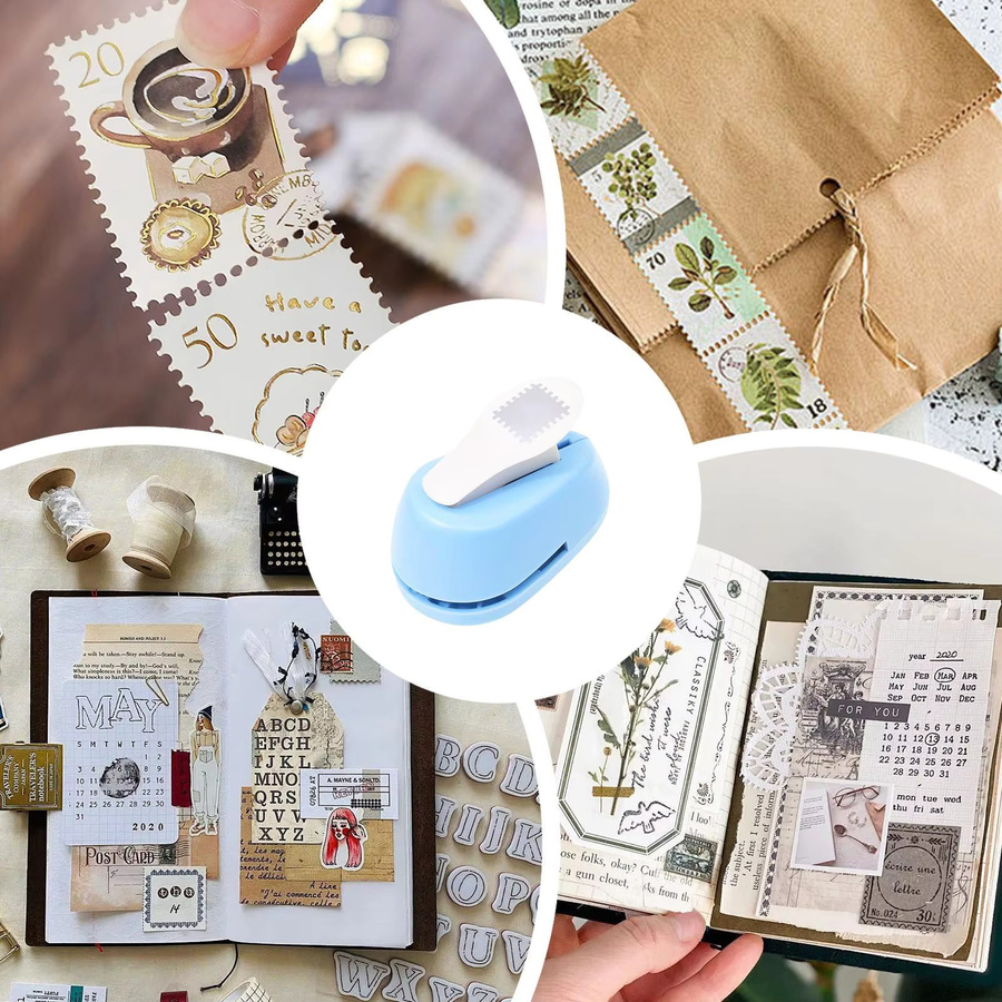 Quadratischer Lochstanzer in Blau für Scrapbooking und DIY-Projekte - Bild 2