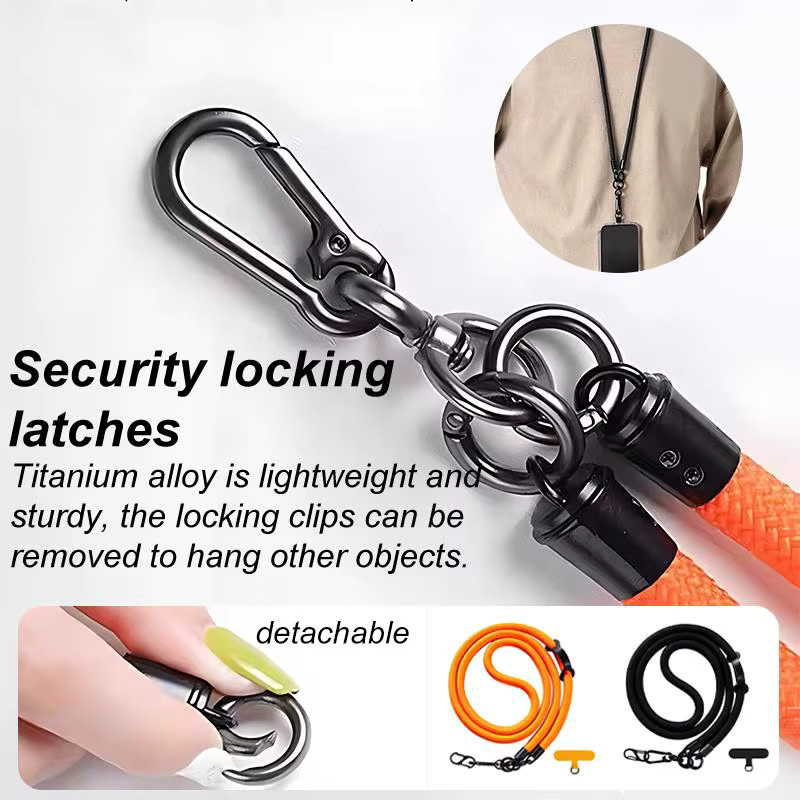 XYun Verstellbares Umhängeband als langes mobiles Lanyard mit abnehmbarem Halsgurt und Anti-Verlust-Funktion - Bild 4
