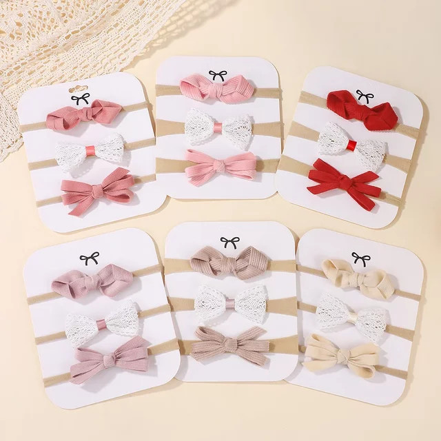 3er-Set Stirnbänder Spitze, Bowknot, Kinder, Baby - Bild 1