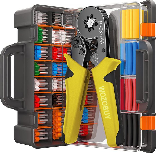 WOZOBUY Crimpzange für Aderendhülsen HSC8 6-6A/6-4A mit Rohrklemmen für 0,25–10 mm2 - Bild 1