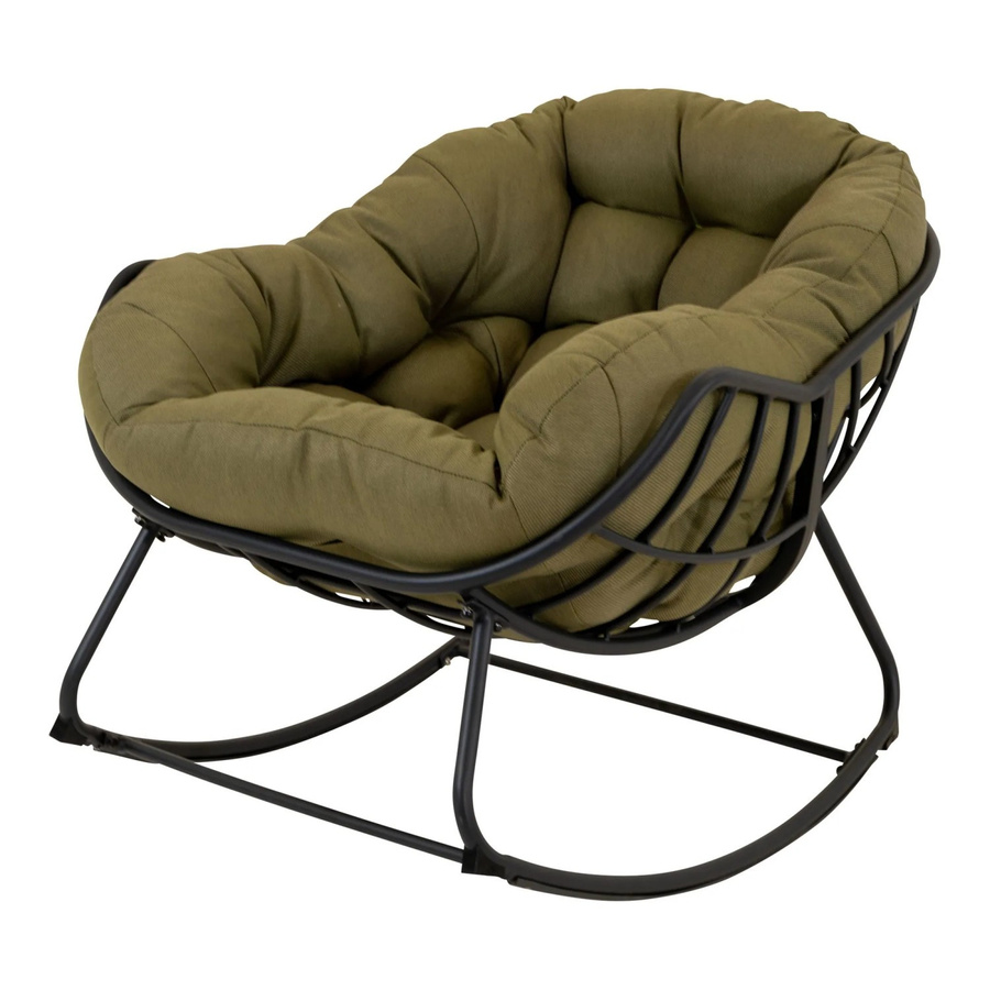 Lesli Schaukelstuhl Cozy aus Aluminium in Olive, B/T/H: 97 x 117 x 82 cm - Bild 2