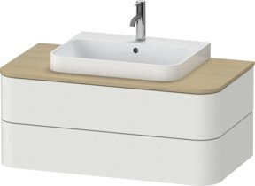 Duravit Waschtischunterschrank Happy D.2 Plus ohne Aufsatz, 2 Schubladen, Nordweiß matt, B: 100 cm, T: 40,8 cm, H: 55 cm - Bild 1