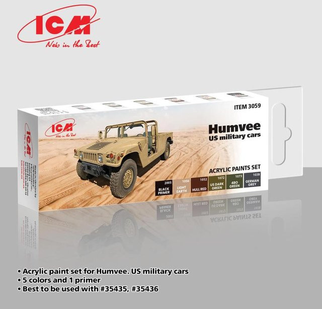 ICM Acrylic Paint Set Humvee US military cars, 6 x 12 ml - Bild 1