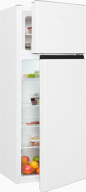 Exquisit Kühl-Gefrierkombination KGC270-45-010F in Weiss, Standgerät mit LED-Innenbeleuchtung und umkehrbarer Tür - Bild 1