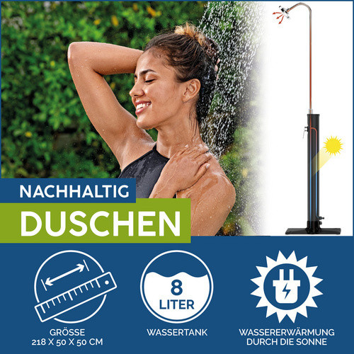 Bestway Solarflow Gartendusche Schwarz, H x B: 218 x 50 cm, 8 Liter - Bild 4