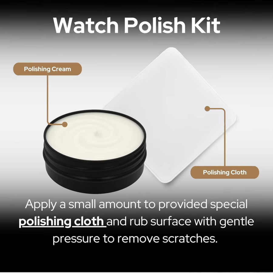 Uhren-Polierpaste und Tuch-Set, Edelstahl, Silber - Bild 3
