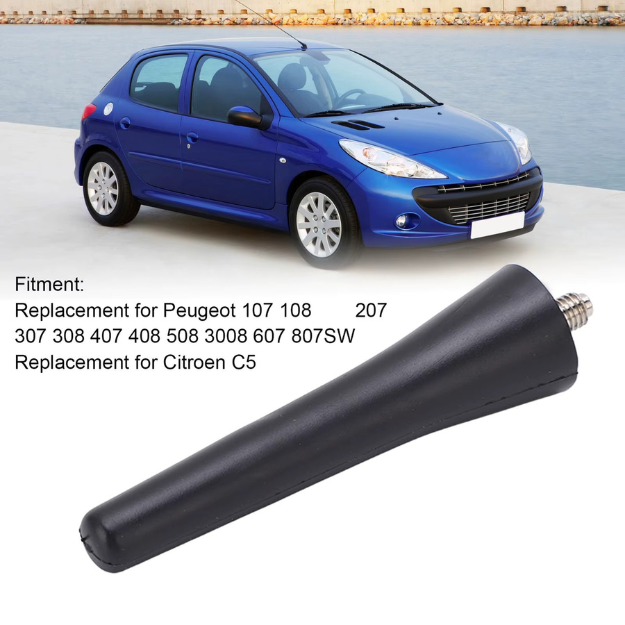 DOACT Auto-Kurzantennenmast 6561N3 in Schwarz, Länge: 6,7 cm, Ersatz für Peugeot 107 108 207 307 308 407 - Bild 2