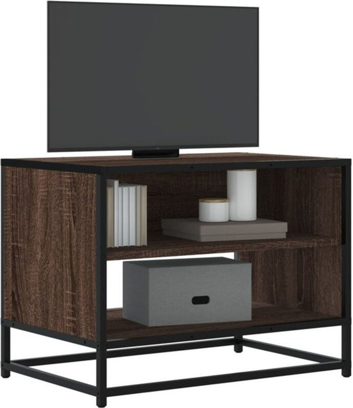 Vidaxl TV-Schrank in Braun in Eichen-Optik aus Holzwerkstoff und Metall, B/T/H: 61 x 40 x 46 cm - Bild 1
