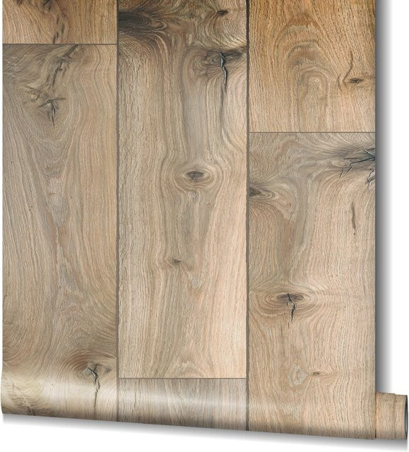 Marburg Vliestapete GZSZ Holzboden in Braun mit Holzoptik, B: 0,53 m x L: 10,05 m - Bild 1