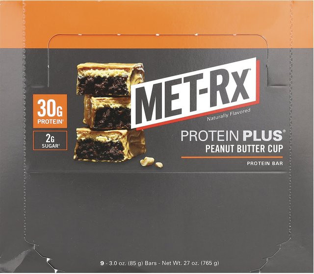 Met-Rx Protein Plus Riegel Erdnussbutterbecher 9 x 85 g - Bild 1