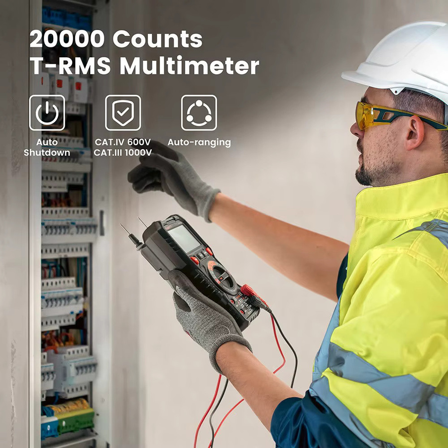 KAIWEETS HT118E Digitales AC/DC-Multimeter TRMS mit 2,7-Zoll-Display und LED-Blitzbuchsen in Schwarz - Bild 6