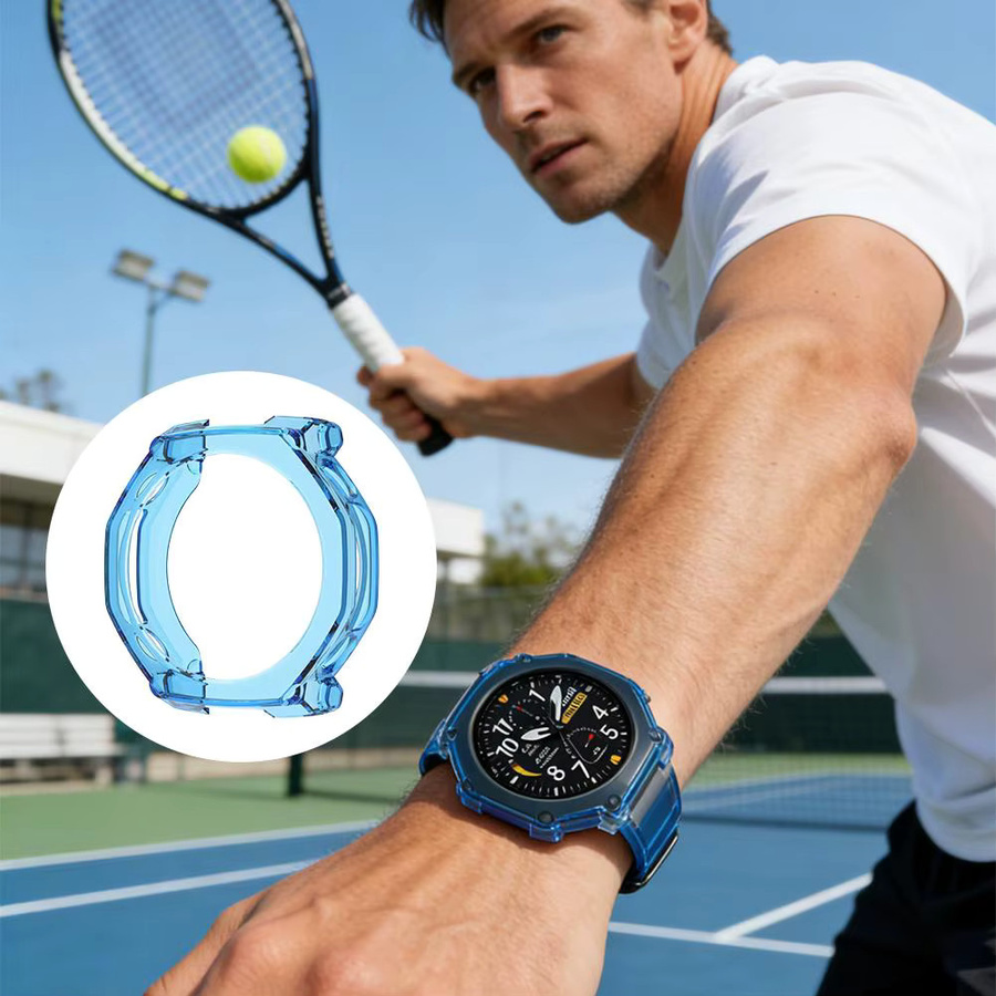Amazfit Uhrengehäuseschutz, TPU-Silikon, Schwarz - Bild 2