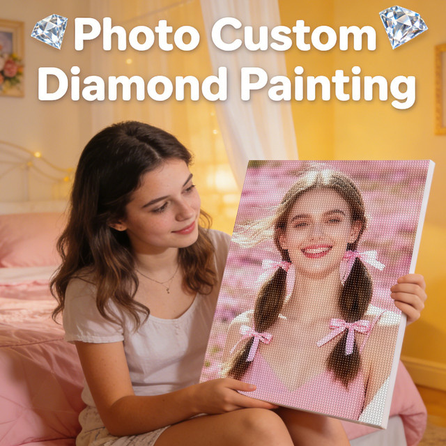 GATYZTORY Foto-Diamantgemälde nach Maß, quadratisches DIY-Strass-Diamant-Stickerei-Set mit Canvas - Bild 1