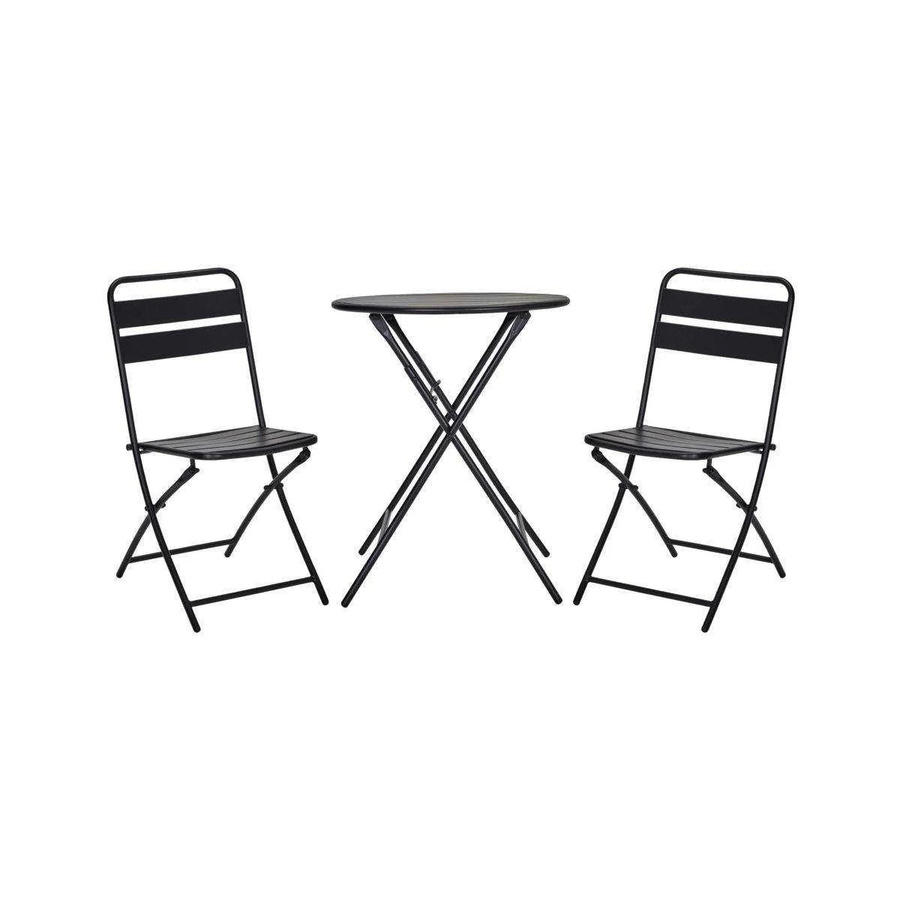 House Doctor Bistro-Set Helo aus Eisen in Schwarz mit rundem Tisch und Stühlen für den Balkon - Bild 1