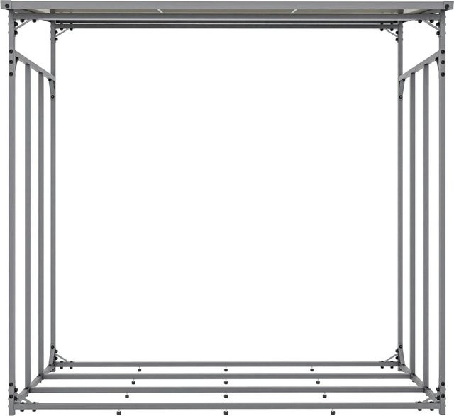 DELUKE Kaminholzregal für Außen mit Abdeckung aus Aluminium und Stahl in Schwarz, B/T/H: 70 x 165 x 165 cm - Bild 1