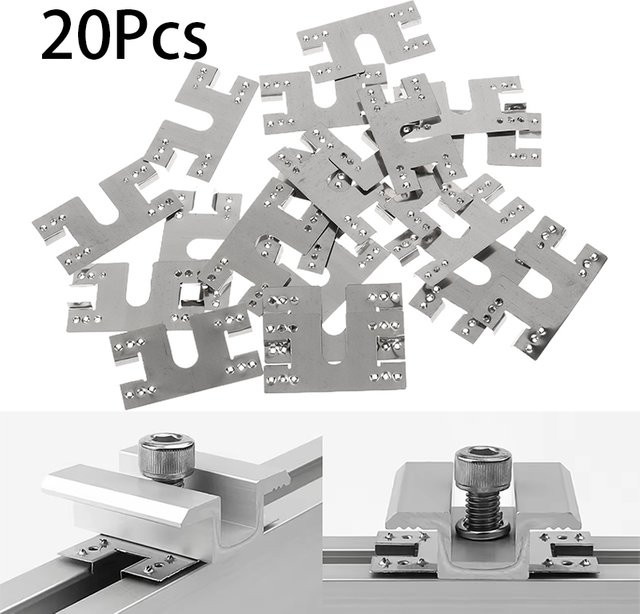 HUXUAN Solar Panel Grounding Clip Washer Spacer Set, 20 Stück, Silber, 28 x 50 mm, Photovoltaik Leitblech Dichtungsring - Bild 1