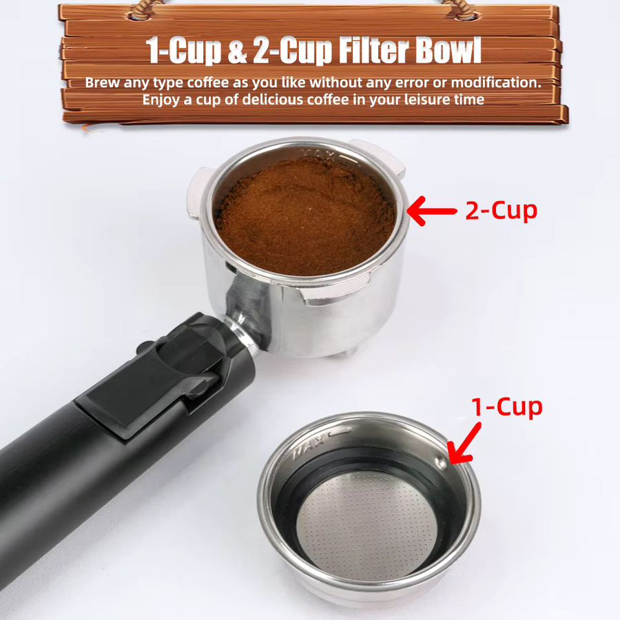 Dalinwell Espresso Siebträger Korb 51 mm, abnehmbarer Kaffeefilter Ersatzkorb, Silber - Bild 4