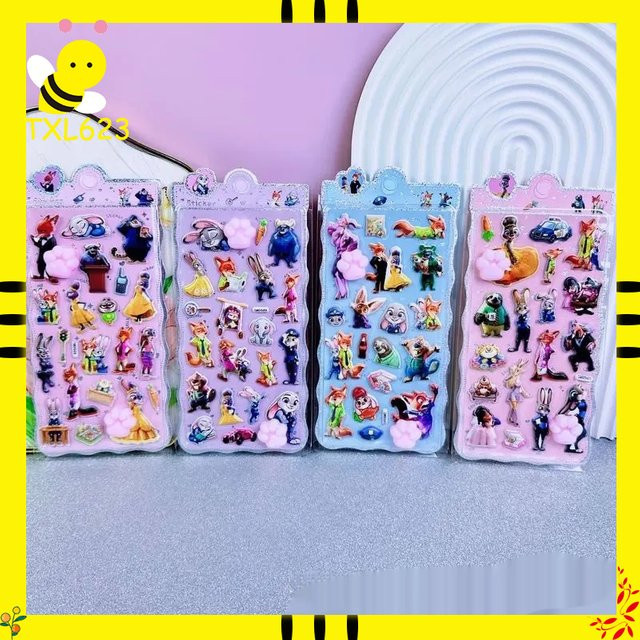 Yi ZHENG Disney Zootopia Po-Aufkleber, 40-teiliges Set, weiche gepolsterte Gesäß-Sticker, 3D-Blasen-Aufkleber - Bild 1