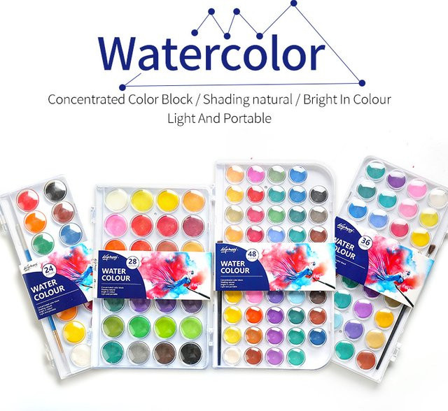 Aquarellpulver-Set mit 36 Farben in Multicolour für Anfänger und Profis inklusive Kunststoffbehälter - Bild 1