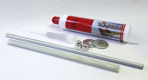 SKANHOLZ Wandbefestigungsset aus Stahl in Silber mit Schrauben, Muttern und Unterlegscheiben - Bild 2