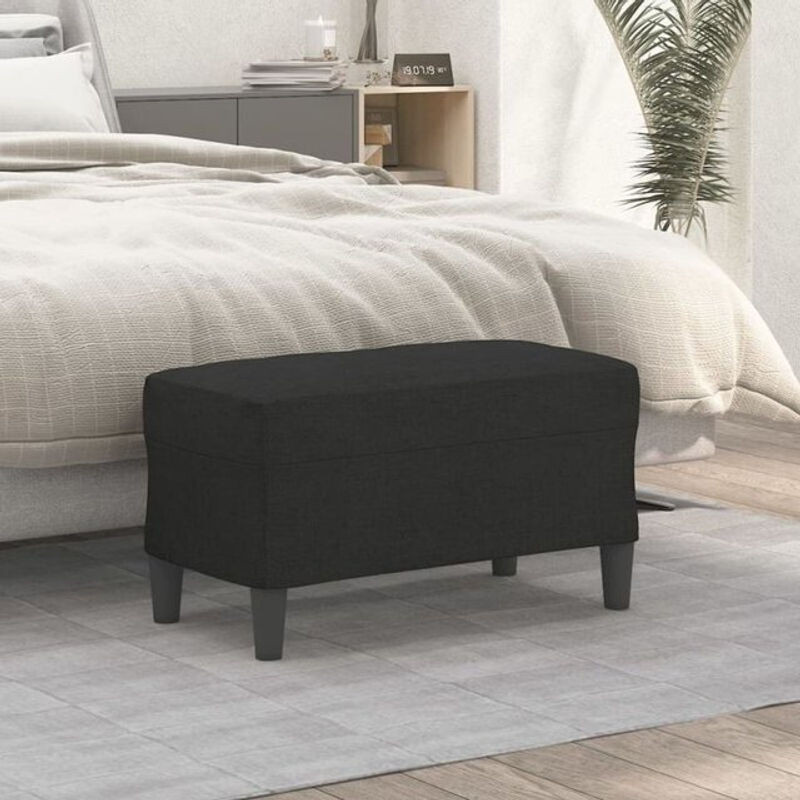 Moderne Sitzbank aus Stoff von Vidaxl in Schwarz, B/T/H: 70 x 35 x 41 cm - Bild 1