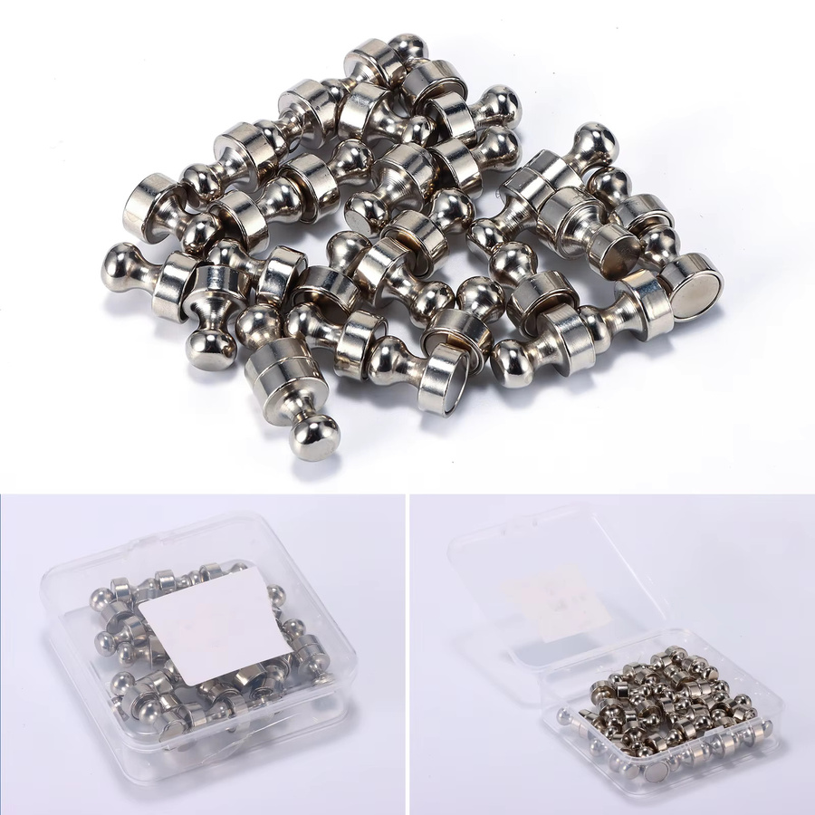 30 Stück magnetische Kühlschrankmagnete aus Metall in Silber für Whiteboard, Büro und Küche - Bild 7
