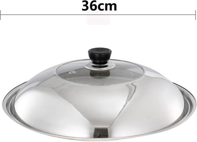 Mingzhen Kochtopfdeckel aus Glas und Edelstahl in Silber, Durchmesser: 36 cm - Bild 1
