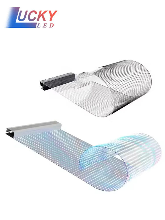 OEING Flexibles Transparentes LED-Display als Weicher Vorhang-LED-Bildschirm und Faltbares LED-Videofenster mit Hoher Lichtdurchlässigkeit in Transparent - Bild 6