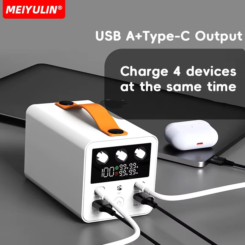 MEIYULIN Powerbank mit 60000mAh und 100W Schnellladung, tragbares USB-C-DC-Ladegerät für Laptop und Smartphone, Schwarz - Bild 4