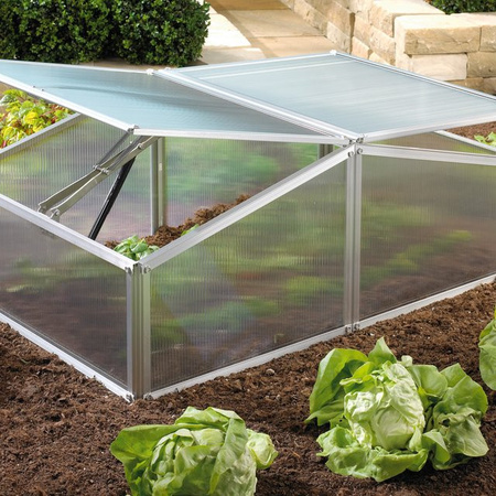 Vitavia Frühbeet Gaia XS in Silber mit Polycarbonat-Abdeckung, B/T/H: 100 x 60 x 39 cm