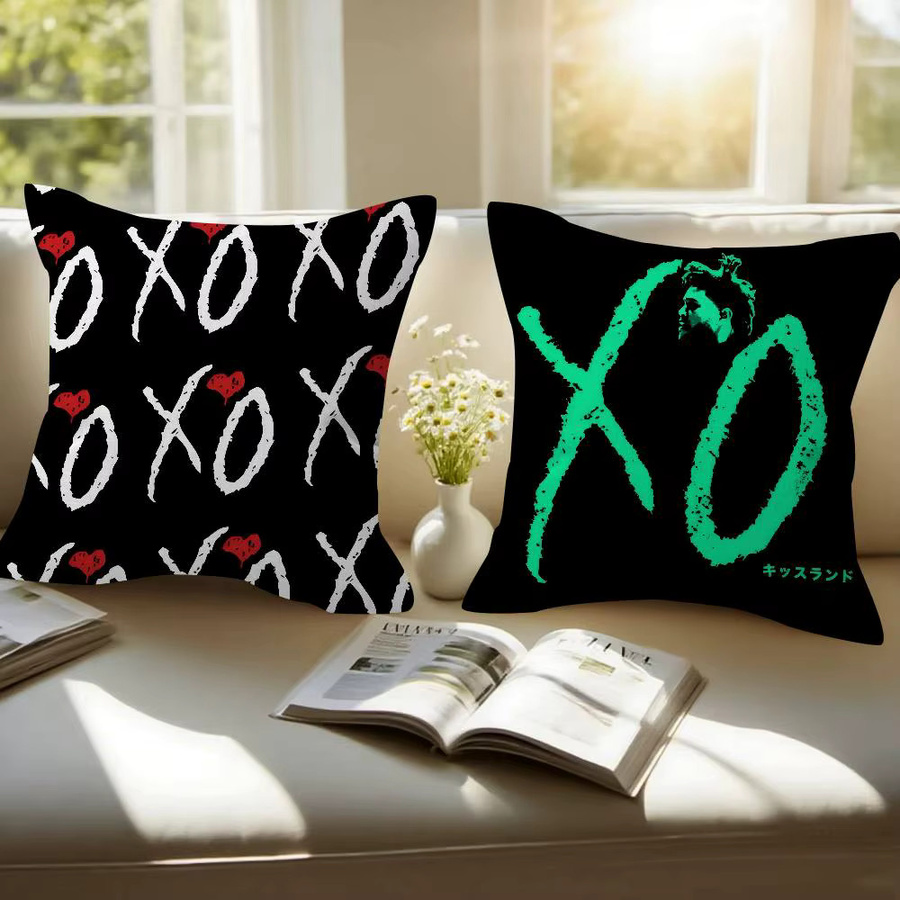 Kayou Kissenbezug The Weeknd X O Album Design in Schwarz, quadratischer Kurzplüsch-Kissenbezug mit doppelseitigem Druck, Breite: 30 cm, Höhe: 30 cm - Bild 2