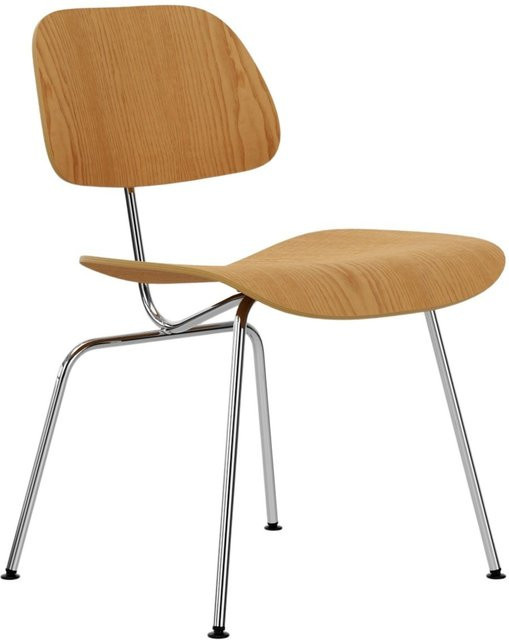 Vitra Plywood Group Dcm Schreibtisch aus Esche in Braun mit Stahlrohren - Bild 1