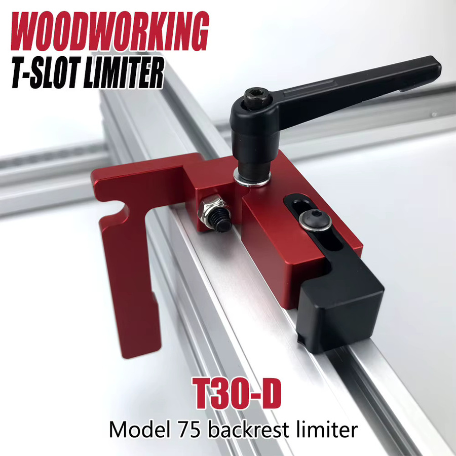 QDS T-Track Stop Limiter aus Aluminium in Rot für die Holzbearbeitung und Werkbank - Bild 4