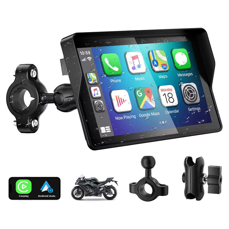 WEUASTE Kabelloses Motorrad CarPlay und Android Auto Kompatibles GPS-Navigationsgerät in Schwarz - Bild 7