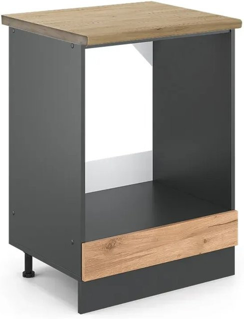 Vicco Herdumbauschrank R-Line Goldkraft Eiche und Anthrazit, Breite: 60 cm, Höhe: 81,6 cm, Tiefe: 60 cm - Bild 1