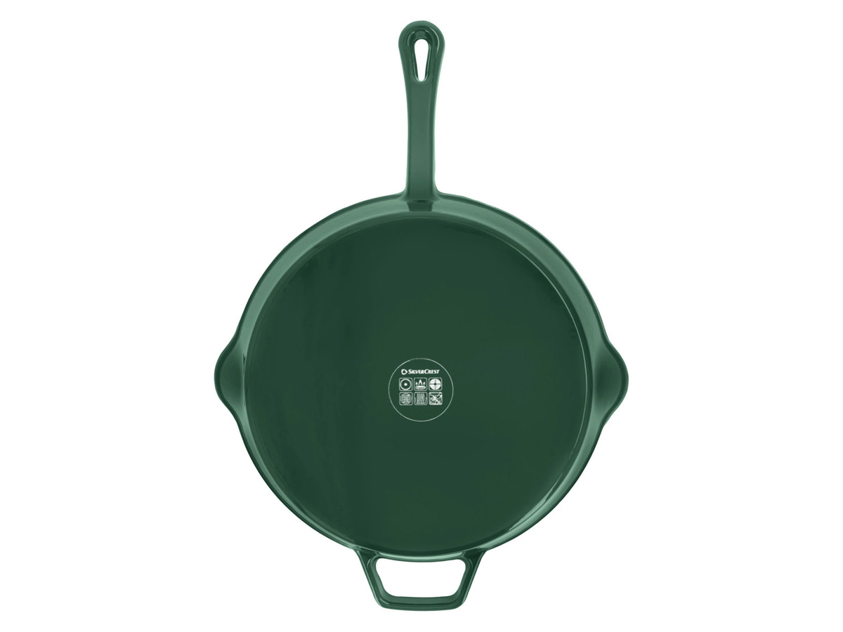 SILVERCREST Premium-Gusseisenpfanne mit Emaille, Grün, Durchmesser: 30 cm - Bild 3