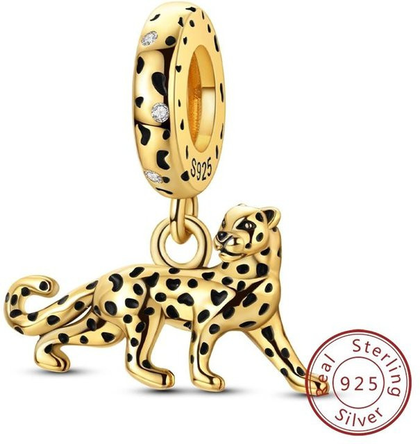 YIRAN Jewelry Leopard Anhänger Charm, Kupfer, Gold, Zirkonia, Damen - Bild 1