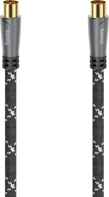 Hama Antennen-Kabel Koax-Stecker zu Koax-Kupplung in Grau-Schwarz mit 3 m Länge und 120 dB - Bild 1