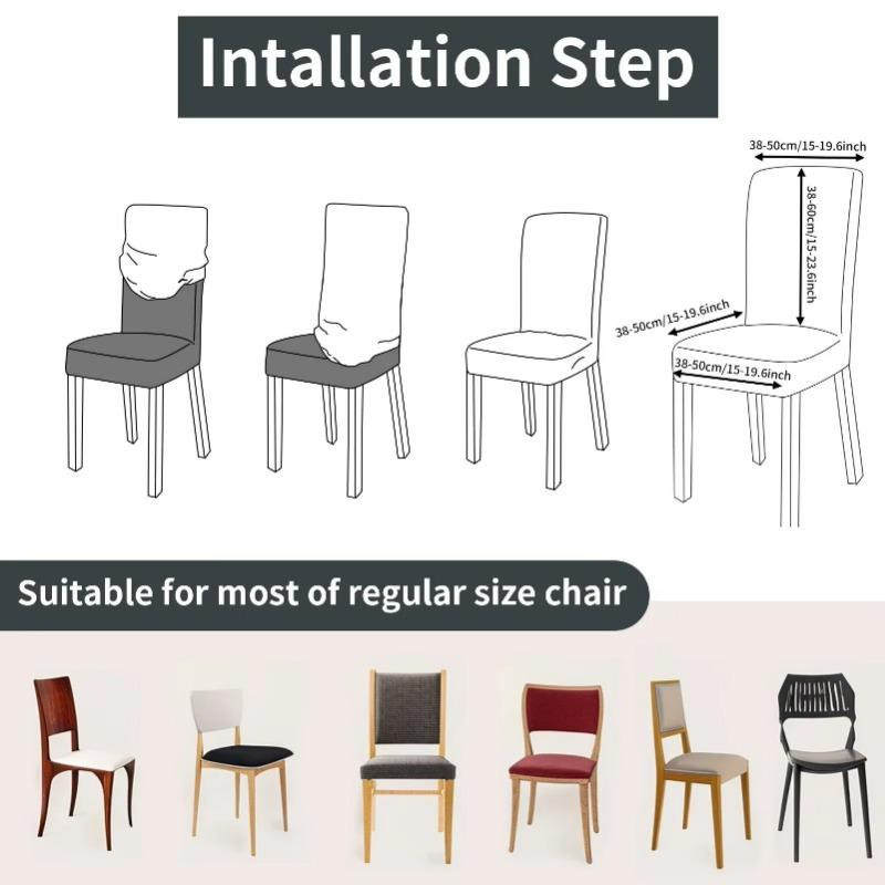 6er Set elastische Stuhlhusse aus Spandex in Grau für Esszimmer und Hochzeiten - Bild 1