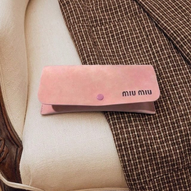 Miu Miu Brillenetui Leder, Rosa - Bild 1