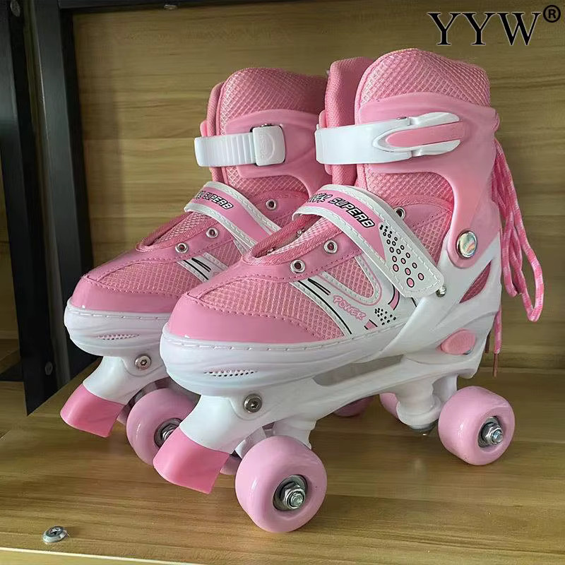 XMWL Doppelreihige Quad-Rollschuhe, 4 Räder, verstellbare Größe, Skating-Sneaker - Bild 1