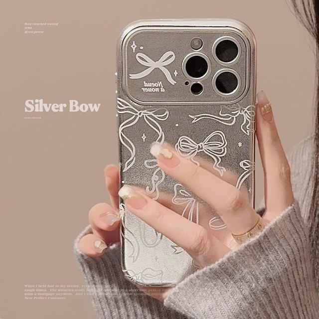 MUQGEW Luxuriöse Handyhülle mit Schleifenmuster und Lederstruktur für iPhone 16, 15, 14, 13, 12, 11 Pro Max mit stoßfestem Linsenschutz - Bild 1