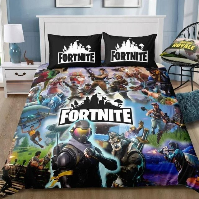 Gu Tao Fortnite Bettwäsche-Set mit Bettbezug und Kissenbezügen in Multicolour, B/H: 210 x 210 cm - Bild 1
