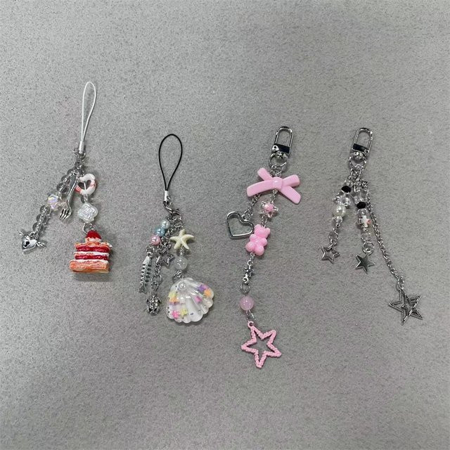 Niedlicher Telefon Schlüsselbund Charm Strap als Lanyard Anhänger für iPhone, Samsung und Huawei in Silber und Grau für Kinder - Bild 1