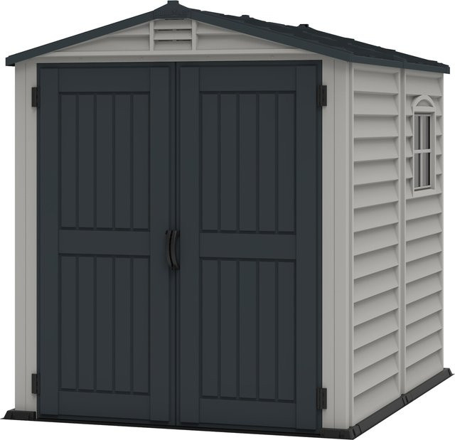 Duramax Kunststoff Gartenhaus Grau mit Drehtüren und Fußbodenplatte, H x B x T: 213 x 186 x 190 cm - Bild 1