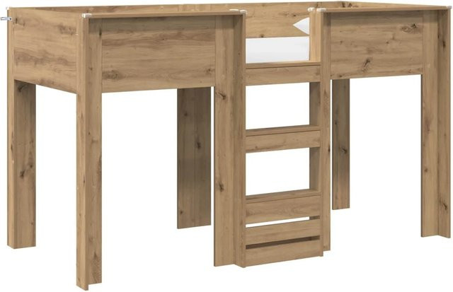 vidaXL Etagenbett für Kinder in Artisan-Eiche aus Holzwerkstoff, Farbe Braun, B/T/H: 75 x 190 cm - Bild 1