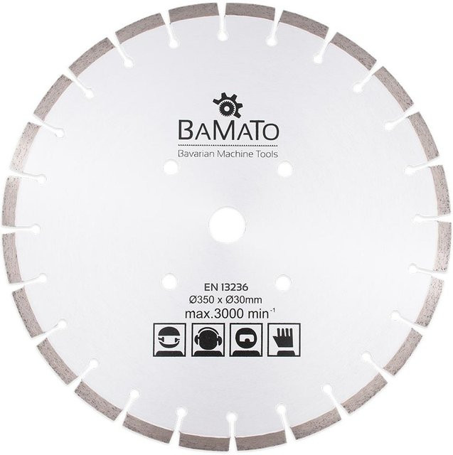 BAMATO Diamant Trennscheibe für Beton in Silber, Durchmesser: 355 mm, Bohrung: 30 mm - Bild 1