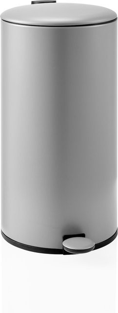 hjh OFFICE Mülleimer CLEAN STEP 2 aus Metall in Silber mit Soft-Close-Funktion und Pedal - Bild 1