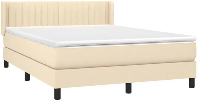 vidaXL Boxspringbett Hybrid mit Matratze Beige B/T/H: 140 x 200 cm - Bild 1